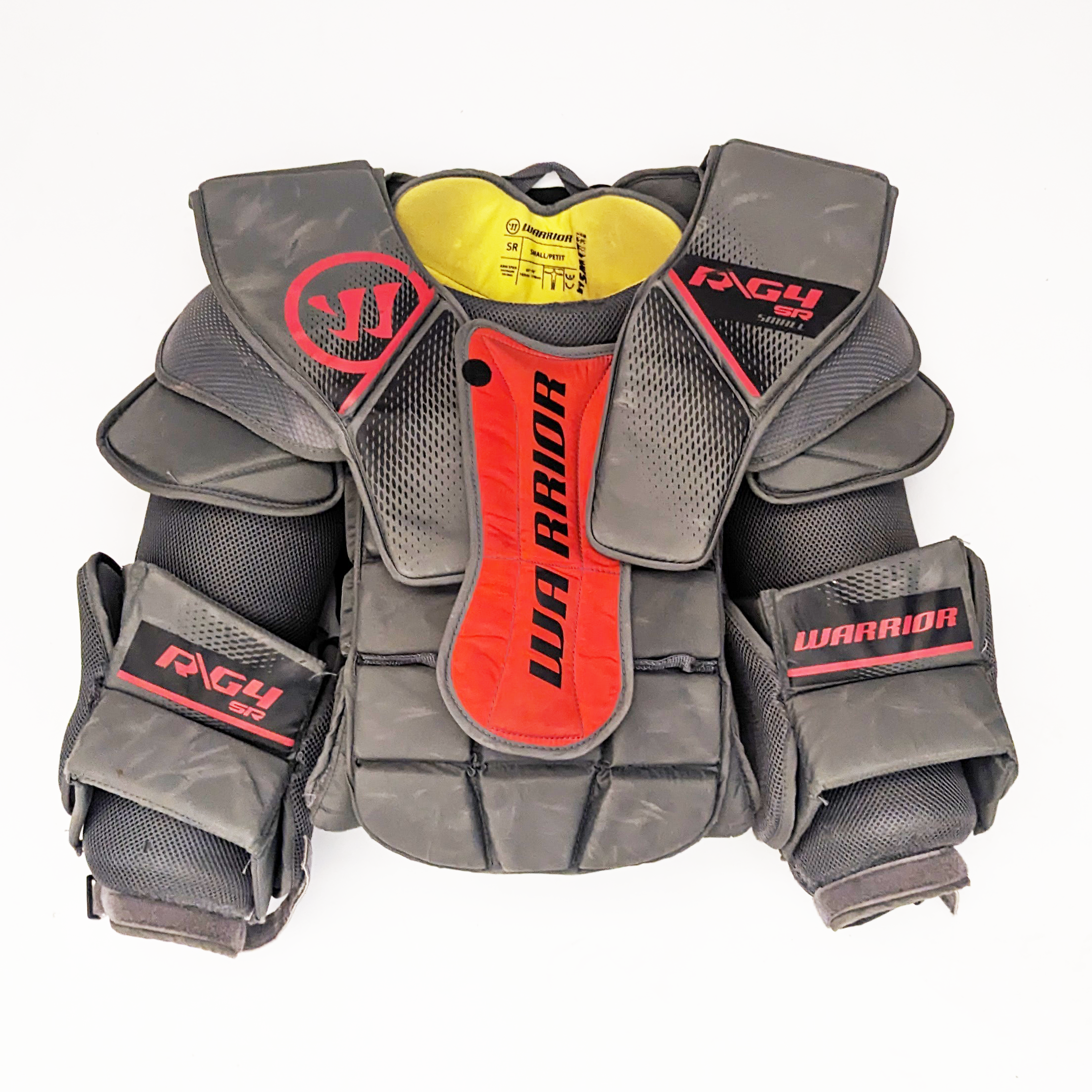 Warrior Ritual G4 - Plastron de gardien de but Pro Stock d'occasion (gris/rouge)